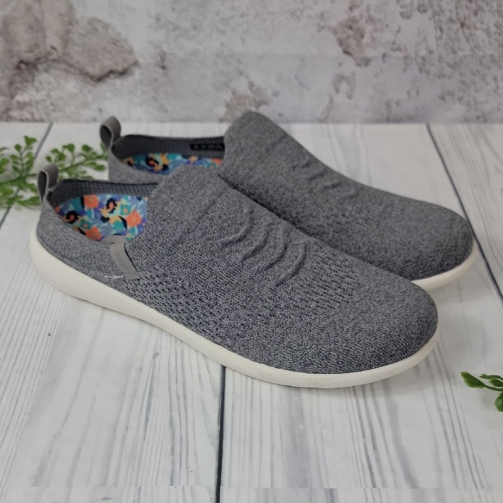 Revitalign Stella Orthotic Memory Foam Knit Mules - Grey Womens Size 8B
